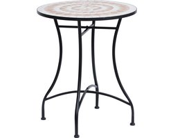 Outsunny - Tuintafel - 60cm x 60cm x 71cm - Oranje - Wit
