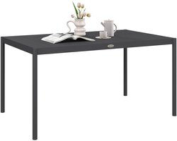 Outsunny tuintafel - aluminium - 145x90x74 cm - donkergrijs