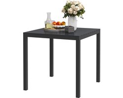 Outsunny tuintafel - aluminium - en kunststof - zwart - 73x73x72 cm