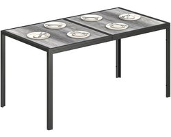 Outsunny tuintafel - gegalvaniseerd staal, PSPC - 150 x 80 x 74 cm - grijs