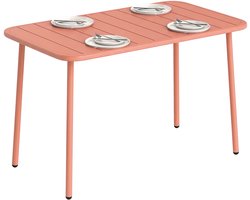Outsunny tuintafel - Staal - 120 x 70 x 72 cm - Rood