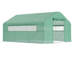 Outsunny-Tunnel Green House-395x300x197cm-PE-Groen