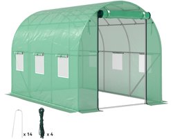 Outsunny Tunnelkas - Gegalvaniseerd staal - 300x200x195cm - Groen