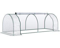 Outsunny - Tunnelkas - met 2 Rolldeur - Staal - PVC - Wit8