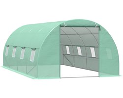 Outsunny tunnelkas - met raam - 595L x 300B x 200H cm - groen