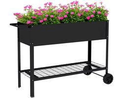 Outsunny verhoogde plantenbak - zwart