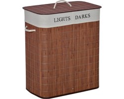 Outsunny - Wasmand - met deksel - Verwijderbare waszak - Touwgrepen