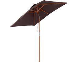 Outsunny Zonnescherm tuinscherm knikbaar bescherming tegen de zon 3-delig hout+polyester KP-D0GQ-5MQW