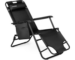Outtec® 2-in-1 Strandstoel en Ligbed - Campingstoel - Ligstoel - Lounger - Tuinstoel - tot 150 kg - voor Tuin, Balkon, Strand, Camping