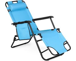Outtec® 2-in-1 Strandstoel en Ligbed - Campingstoel - Ligstoel - Lounger - Tuinstoel - tot 150 kg - voor Tuin, Balkon, Strand, Camping