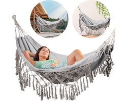 Outtec® Hangmat XXL - 200x150 cm, tot 200kg - Boho Katoenen Hangmat voor Buiten, Tuin, Balkon - voor Kinderen en Volwassenen