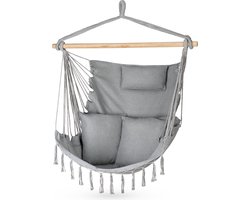 Outtec® Hangstoel met 3 Kussens - 100x130x75cm, tot 140 kg - Boho Fringed Fauteuil, Zitzak, Schommel - voor Buiten, Tuin, Balkon, Huis