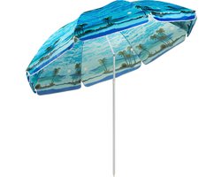 Outtec® Strandparasol - Stokparasol - Tuinparasol - Strand Parasol - Ø200 cm - Hoogte Verstelbaar 123 - 196 cm - Lichtgewicht