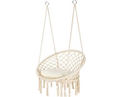 Outtec® XXL Hangstoel - tot 150kg - Handgemaakt - Macramé - Hangmand, Schommel voor Tuin, Terras, Balkon, Veranda - Boho Stijl