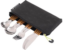 Outwell bestekset Deluxe 16 delig inclusief tas met mes / vork / lepel / theelepel