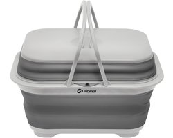 Outwell Collaps Washing Base w/handle&lid Afwasbak Met Deksel Opvouwbaar Siliconen Grijs