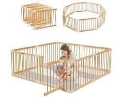 ouwbare Babybox 152x152 cm met Luxe Dikke Speelmat – Inklapbare Playpen 8 Panelen 70 cm, Stabiel en Praktisch Ontwerp