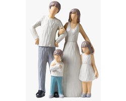 OUYLAF beeldhouwwerken - woondecoratie - woonaccessoires - woondecoratie beelden en figuren - gezin van vier - Hars ornamenten - perfecte cadeau - Geschikt voor woonkamer, hal, wijnkast, zachte decoratie