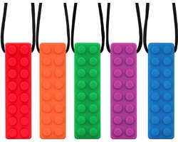 OUYLAF Bijtketting Set - bijtketting staaf - Kauwketting voor kind - Bijtketting Kauwketting - bijtketting meisjes - Kauwsieraad - bijtketting - 5PCS - Kauwkettingen - voor kinderen, bijten, behoeften, orale motoriek