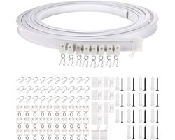 OUYLAF Gordijnrails - gordijnrails runners - gordijn rails - gordijnrails 5 meter - Flexibele - wit - voor woonkamer, slaapkamer, verdeler, camper