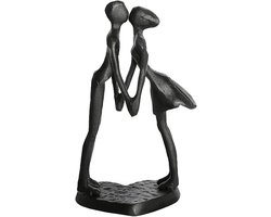 OUYLAF Sculptuur - Stel Ijzer Standbeelden - Liefde Art Iron Statue - sculptuur liefde - sculptuur decoratie - sculpture - Decoration statue for Home, Office, Familie, Kerst, Huwelijksverjaardag Cadeaus - Handen vasthouden kus - gietijzeren sculptuur
