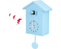 OUYLAF wandklok - Koekoek zhon - klok - wandklokken - wandklok modern - 20 X 25cm - met werkende vogel - voor De Slaapkamer Thuis Tuin Kantoor Cafe Decoratie - blauw