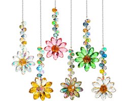 OUYLAF zonnevanger kristal - 6 stuks - suncatcher - kristal - Windgong - raamdecoratie - voor huis, tuin, Kerstmis, feest, bruiloft, cadeaus