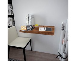 Ovaal Geslepen - Ovale Hoektafel - 72 x 45 Cm - Klaptafel - Wandtafel - Keukentafel - Balkontafel - Bureau - MDF Lidia/Bruin/Okkernoot