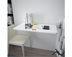 Ovaal Geslepen - Ovale Hoektafel - Klaptafel - Wandtafel - Keukentafel - Balkontafel - Bureau - 72 x 45 Cm - MDF Wit