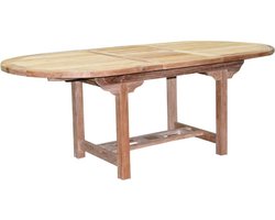 Ovaal uitschuifbare dining tuintafel 160-210x100xH76 cm teak bladdikte 4 cm
