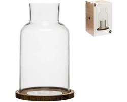 Oval Oak windlicht groot