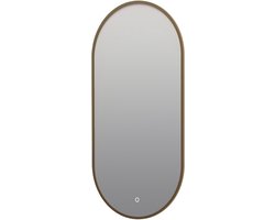 Ovale badkamerspiegel Alessandro copper met verwarming, LED verlichting en touch sensor 50x100cm