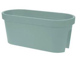 Ovale Balkonbloempot 60 cm - Mintgroen Kunststof Plantenbak voor Leuningen