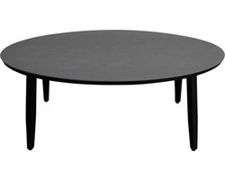 Ovale bijzet tuintafel Mykonos 120x75cm | Beton/Black | Kunststof & aluminium