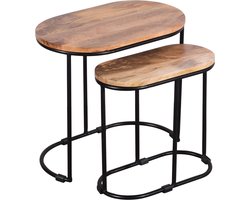 Ovale bijzettafel set