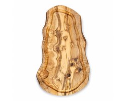 Ovale Borrelplank met Sapgeul – Geolied Olijfhout – Grote Snijplank en Serveerplank – ca. 45 x 20 cm