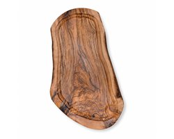 Ovale Borrelplank met Sapgeul – Geolied Olijfhout – Snijplank en Serveerplank – ca. 40 x 17 cm