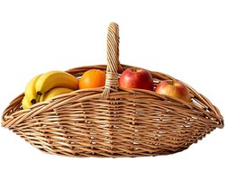 Ovale Broodmand - Dienblad Gevlochten - Tafel Decoratie - Handgeweven Natuurlijk Materiaal - 37 cm - Natuurlijk