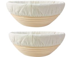 Ovale broodrijsmand - 2 Stuks - Banneton Brood Proofing - Rotan - Ronde Zuurdesem Brood Maken Kom - Brood Bakaccessoires - Geschikt voor keukens en eetkamers - 23×8.5cm - Lichtbruin