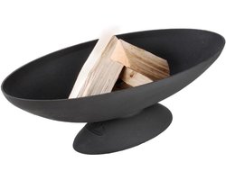Ovale Buiten Vuurkorf Wit met Stabiele Basis voor Tuin en Terras