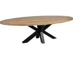 Ovale Eettafel - 260cm - Dik frame - Naturel - Mangohout