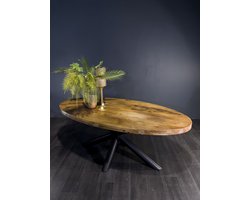 Ovale Eettafel Mangohout - 160x90cm - Naturel - 6cm Blad