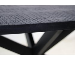 Ovale eettafel Melbourne - 180x100x76-  Zwart - Mangohout/ijzer