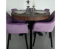 Ovale Eettafel van Mangohout 180x100cm – Industriële Eetkamertafel met Zwart Metalen Poten – Duurzaam Massief Hout – Moderne Design Tafel voor 4 Personen – Eettafel Hout Ovaal Industrieel NoviHome