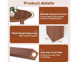 Ovale Eettafel voor 2-4 Personen | Houten Eetkamertafel met Robuuste Rubberen Poten | Compacte Keukentafel voor Kleine Woningen en Eetkamers | Walnoot | 110x78x77 cm | YESDEALS