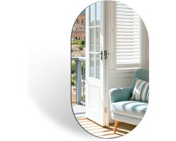 Ovale glazen spiegel - 50 x 30 cm - stijlvol en modern