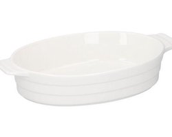 Ovale ovenschaal keramiek wit 31 cm - Ovenschalen/braadslede - Ovenschotel schalen - Bakvorm