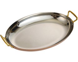 Ovale Paellapan - Serveerschaal - Heerlijk Koken - Roestvrij Staal - 30 cm - Zilver