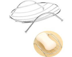 Ovale RVS Zeephouder - Verchroomde Zeepplankje - Zeepschaaltje / Zeepbakjes - Soap Dish - Zeepkist - Zeephouders - Zeephouder Met Afvoer - Zeep Mat - Zeephouder Met Afvoer - Zeephouders - Zilver - 1 Stuks