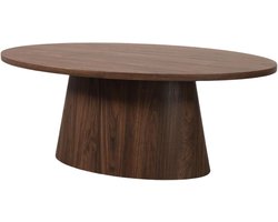 Ovale Salontafel - Bijzettafel Japandi - Woonkamer Decoratie - Organische Voetstructuur - 120x70x45cm - Walnoot